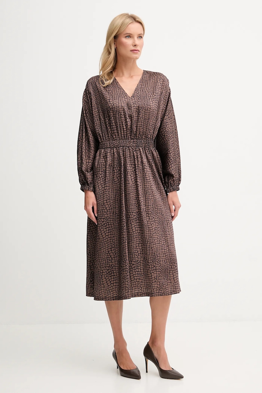 Joop! rochie culoarea maro, midi, evazați, 30048634