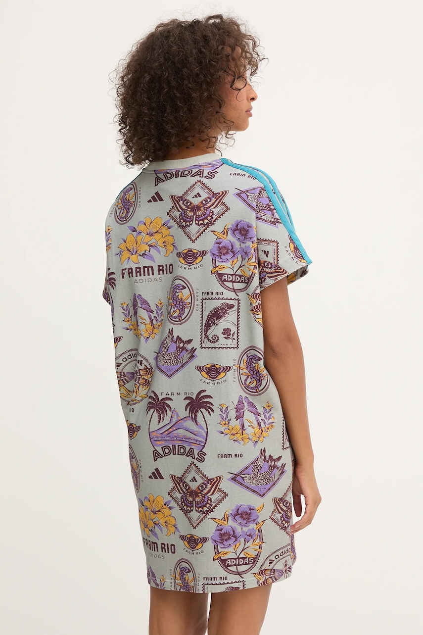 Сукня adidas x Farm Rio колір сірий mini oversize JL7003