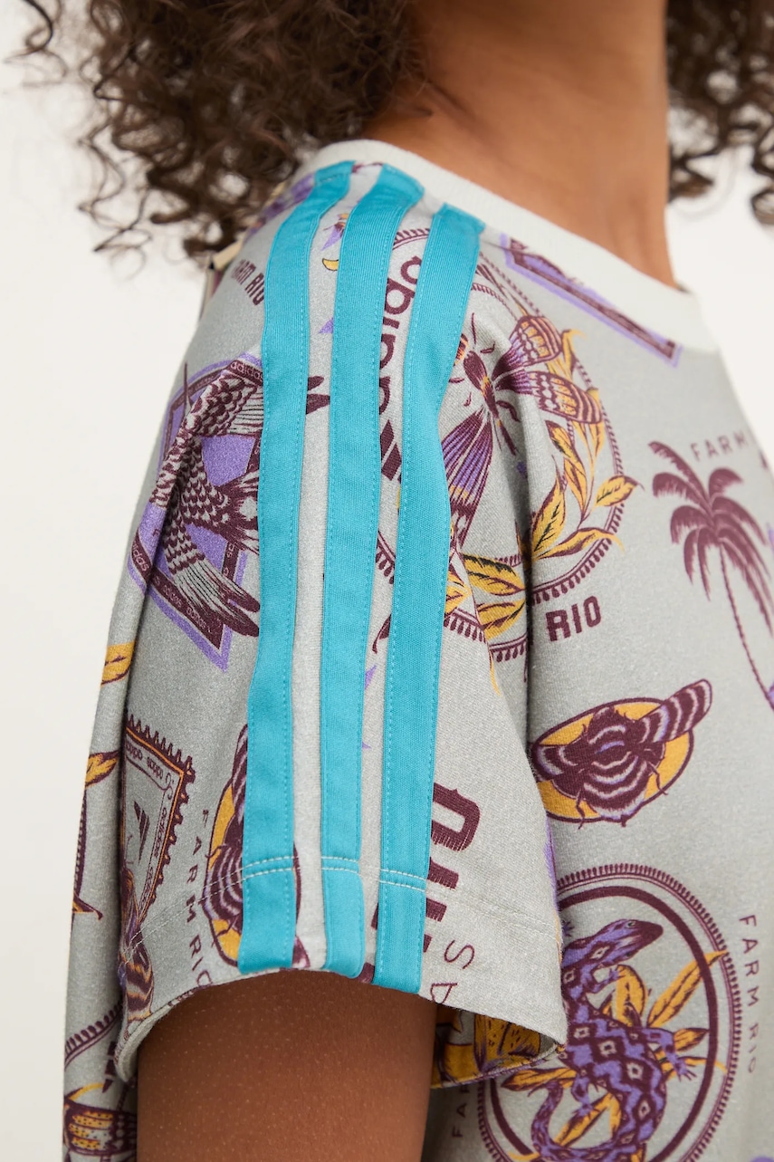 Сукня adidas x Farm Rio колір сірий mini oversize JL7003