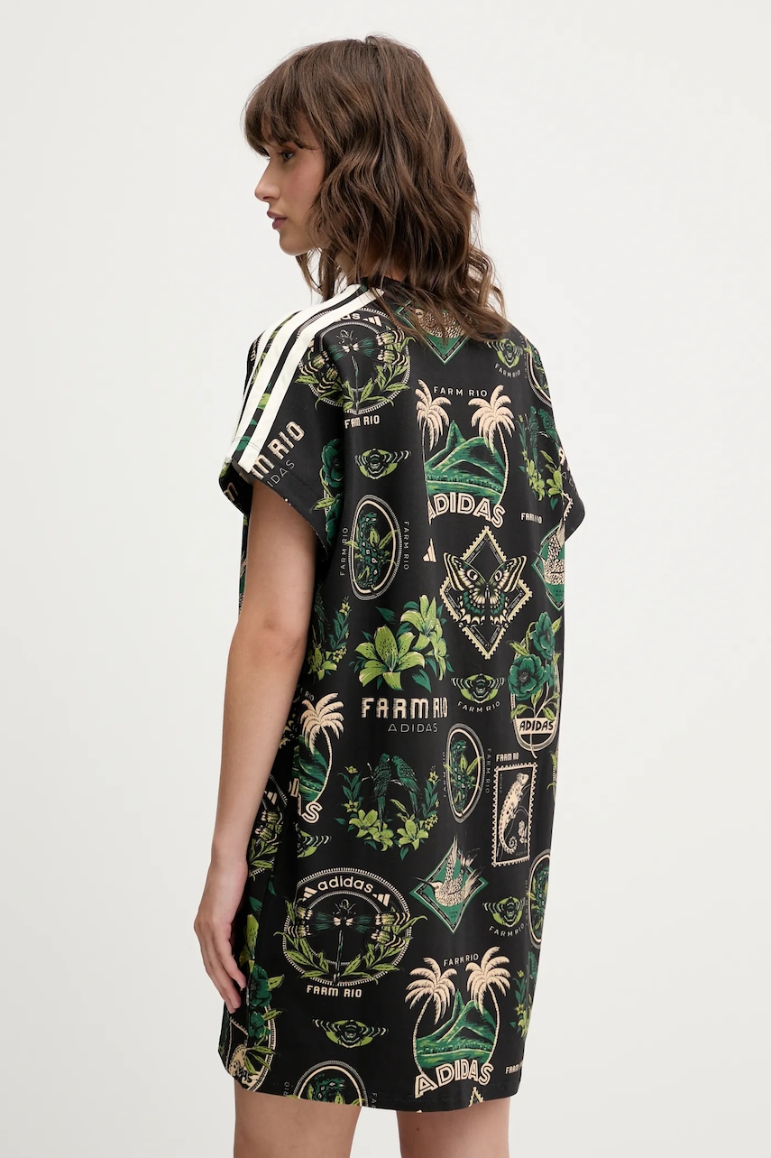 Сукня adidas x Farm Rio колір чорний mini oversize JL7004