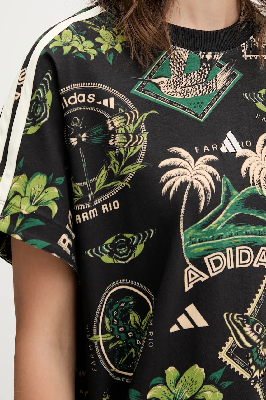 Сукня adidas x Farm Rio колір чорний mini oversize JL7004