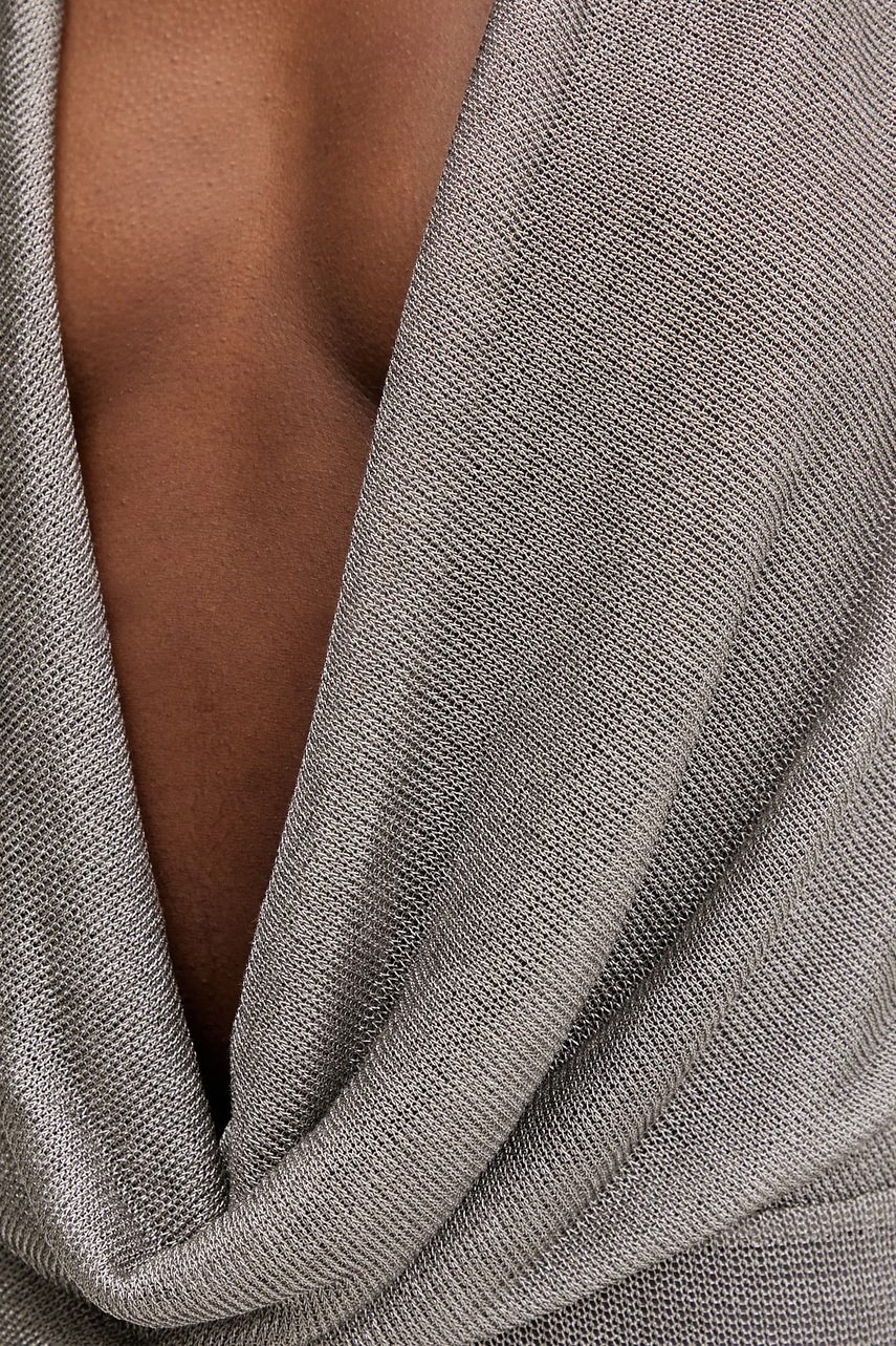 Сукня Bardot колір срібний midi облягаюча 59814DB1