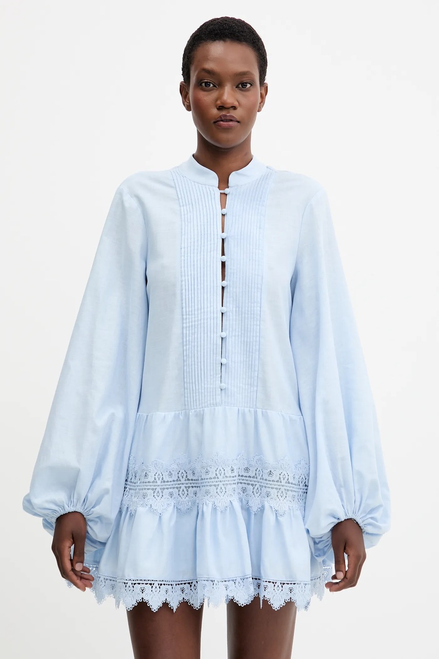 Bardot rochie din amestec de in mini, evazati, 59849DB1