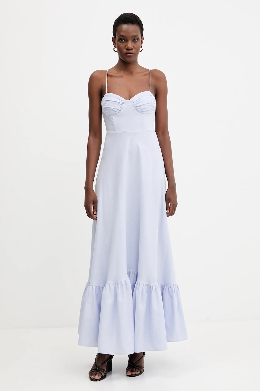 Bardot rochie din in maxi, evazati, 59894DB1