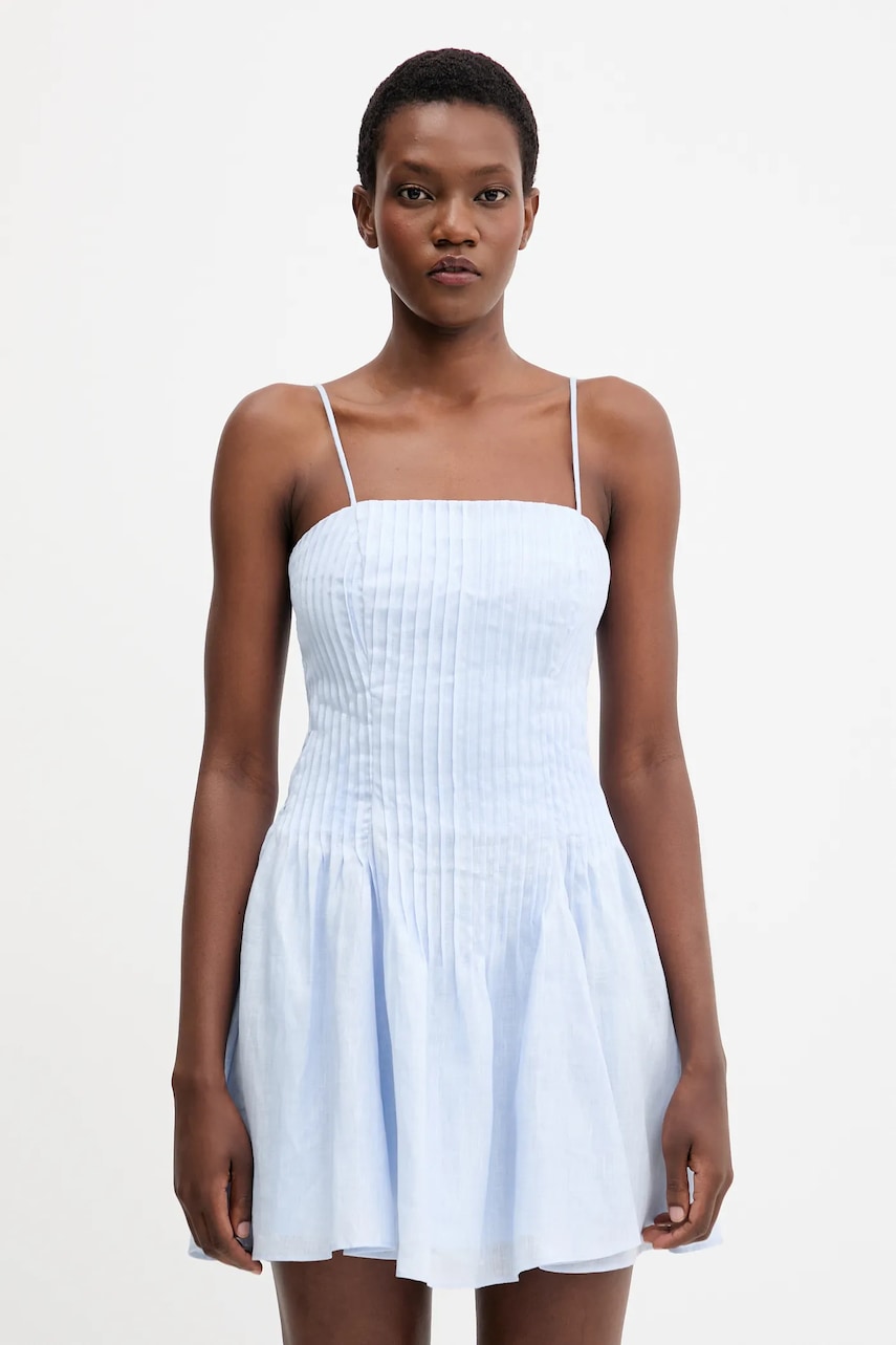 Bardot rochie din in mini, evazati, 59920DB