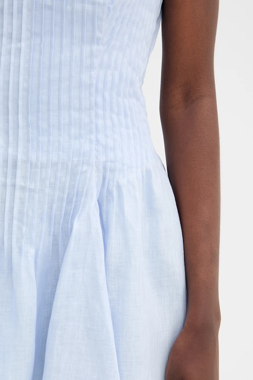 Льняна сукня Bardot mini розкльошена 59920DB