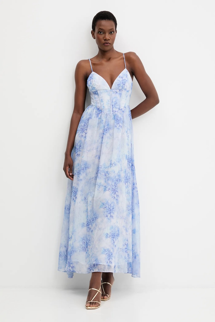 Bardot ruha maxi, harang alakú, 60023DB termék 2. képe