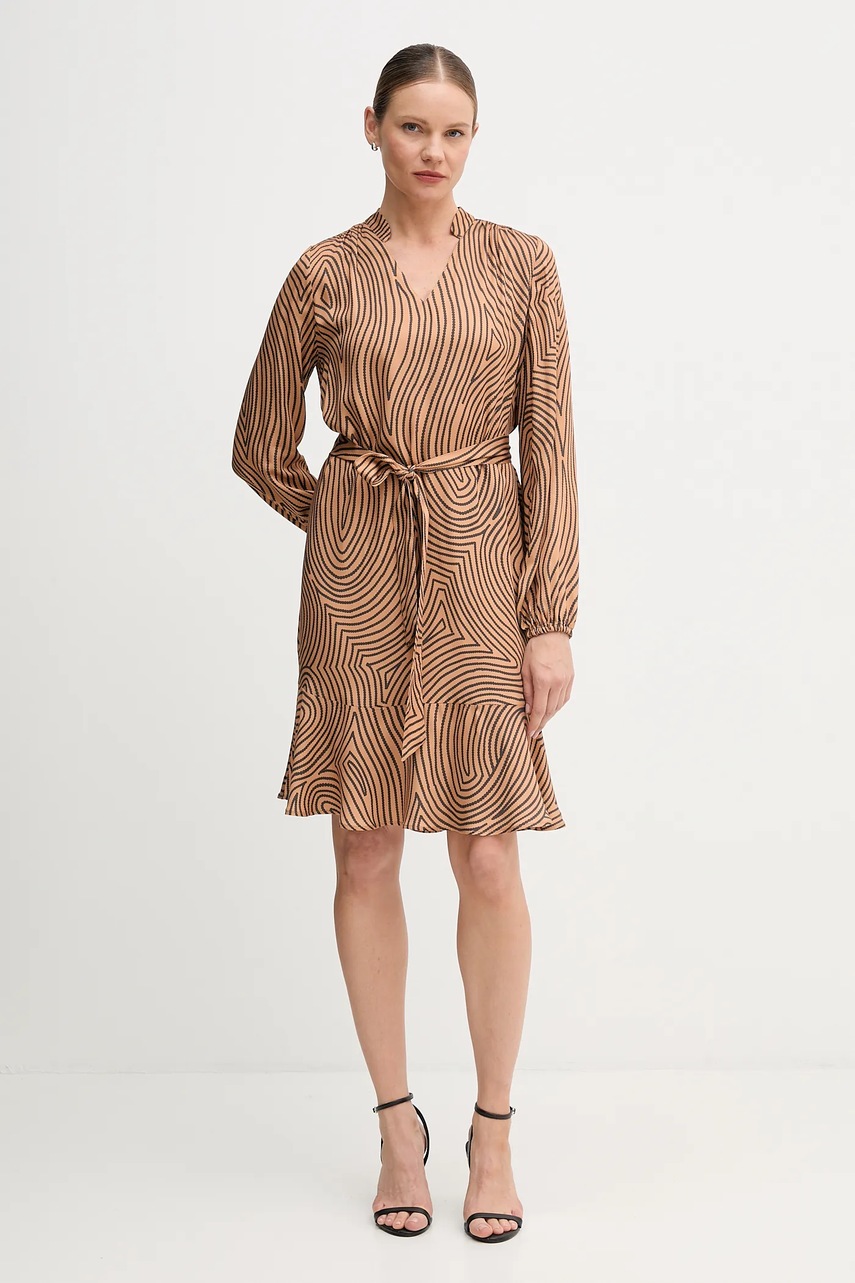 Сукня з віскози Marc Aurel колір коричневий mini oversize 6577-1000-24812