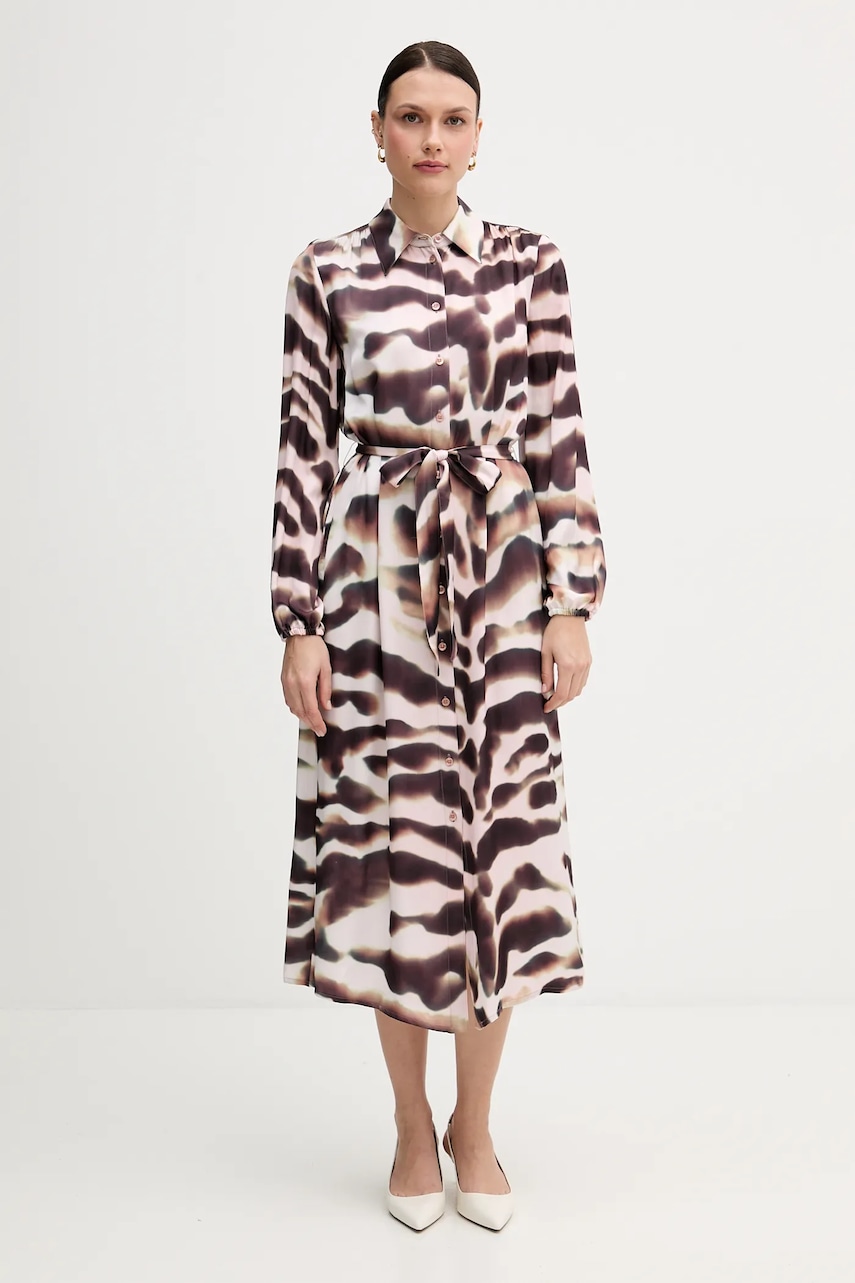 Marc Aurel rochie culoarea roz, midi, drept, 6576-1000-24817