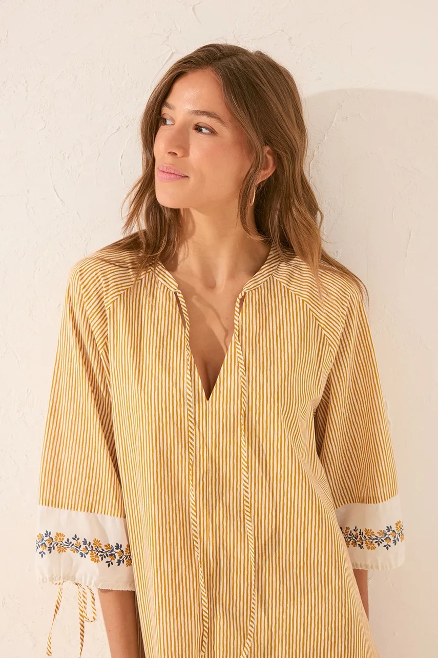 women'secret pamut ruha sárga, midi, oversize, 4922732 termék 2. képe