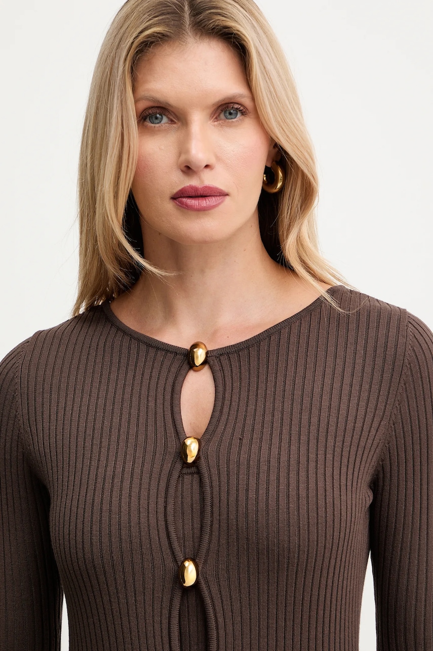 Сукня Marciano Guess AGATHE колір коричневий maxi облягаюча 5BGK55 5891Z