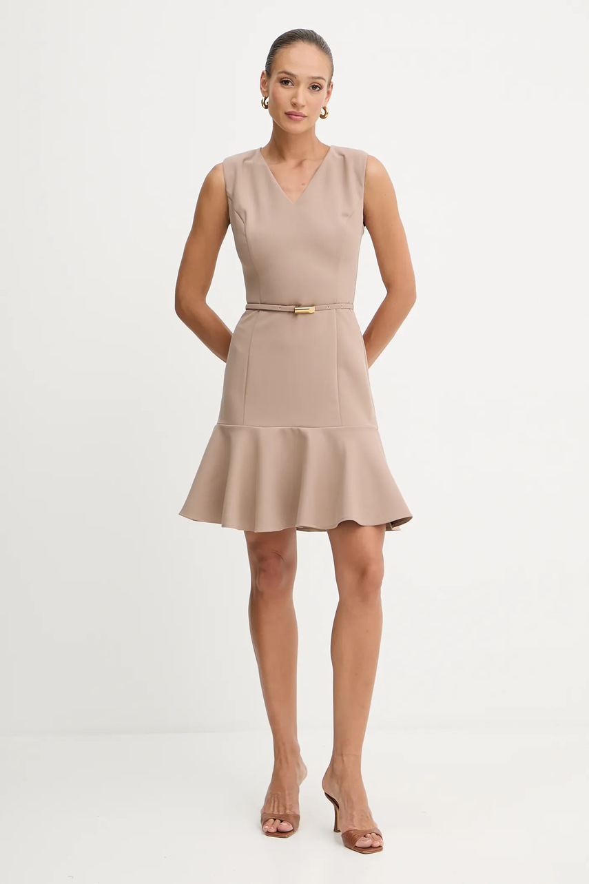 Платье Marciano Guess DALIA цвет бежевый mini расклешённое 5BGK17 7046A