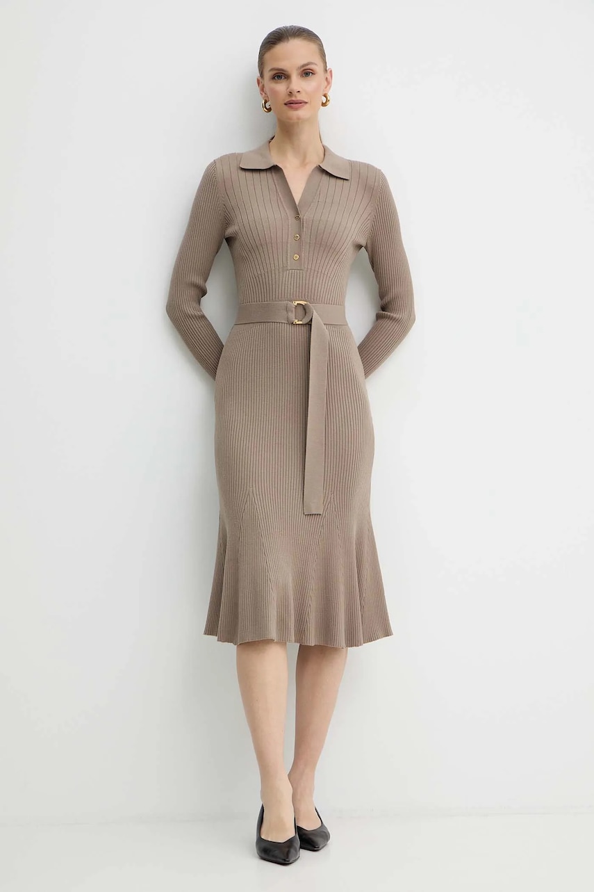 Сукня Marciano Guess AGATHE колір бежевий maxi розкльошена 5BGK07 5891Z