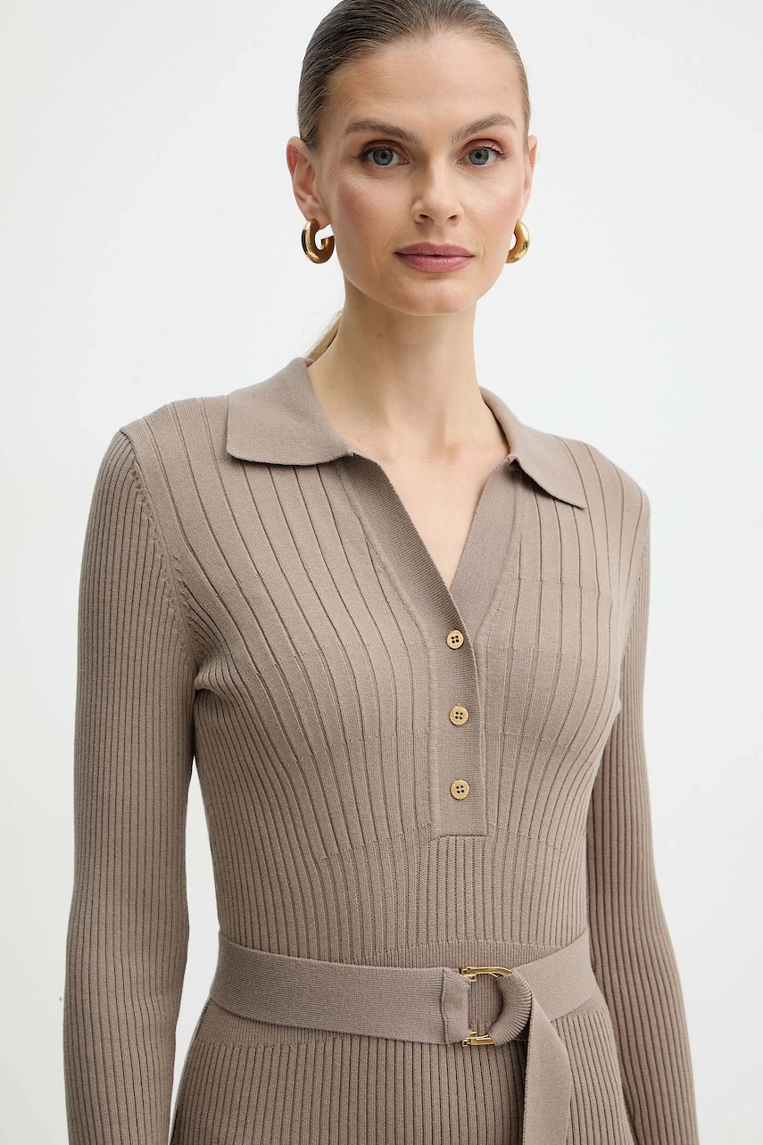 Сукня Marciano Guess AGATHE колір бежевий maxi розкльошена 5BGK07 5891Z