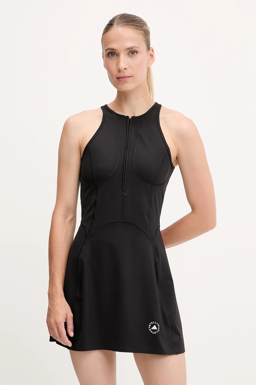 adidas by Stella McCartney rochie sport TruePurpose culoarea negru, mini, evazați, JW4568