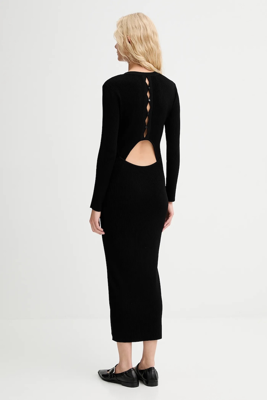 Sessun rochie culoarea negru, maxi, mulata, 25105018