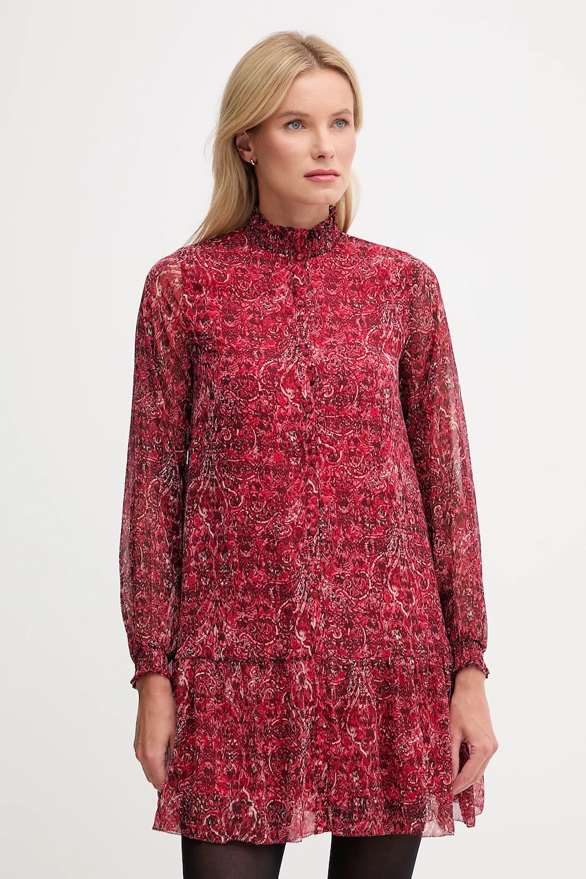 Pepe Jeans rochie culoarea roșu, mini, drept, PL9537711