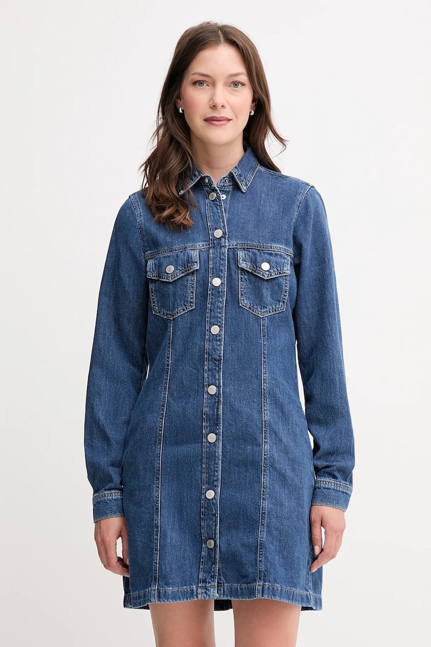 Pepe Jeans rochie jeans mini, drept, PL95377284C1
