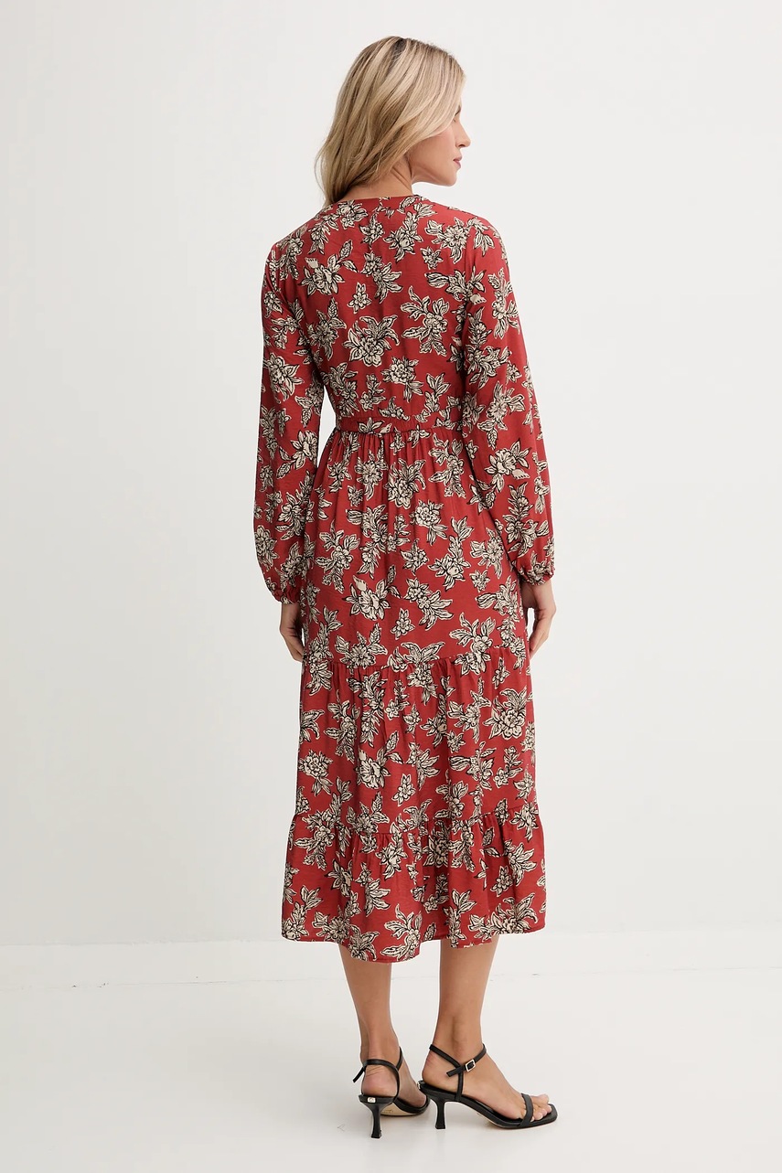 Сукня Pepe Jeans колір помаранчевий midi розкльошена PL9537695