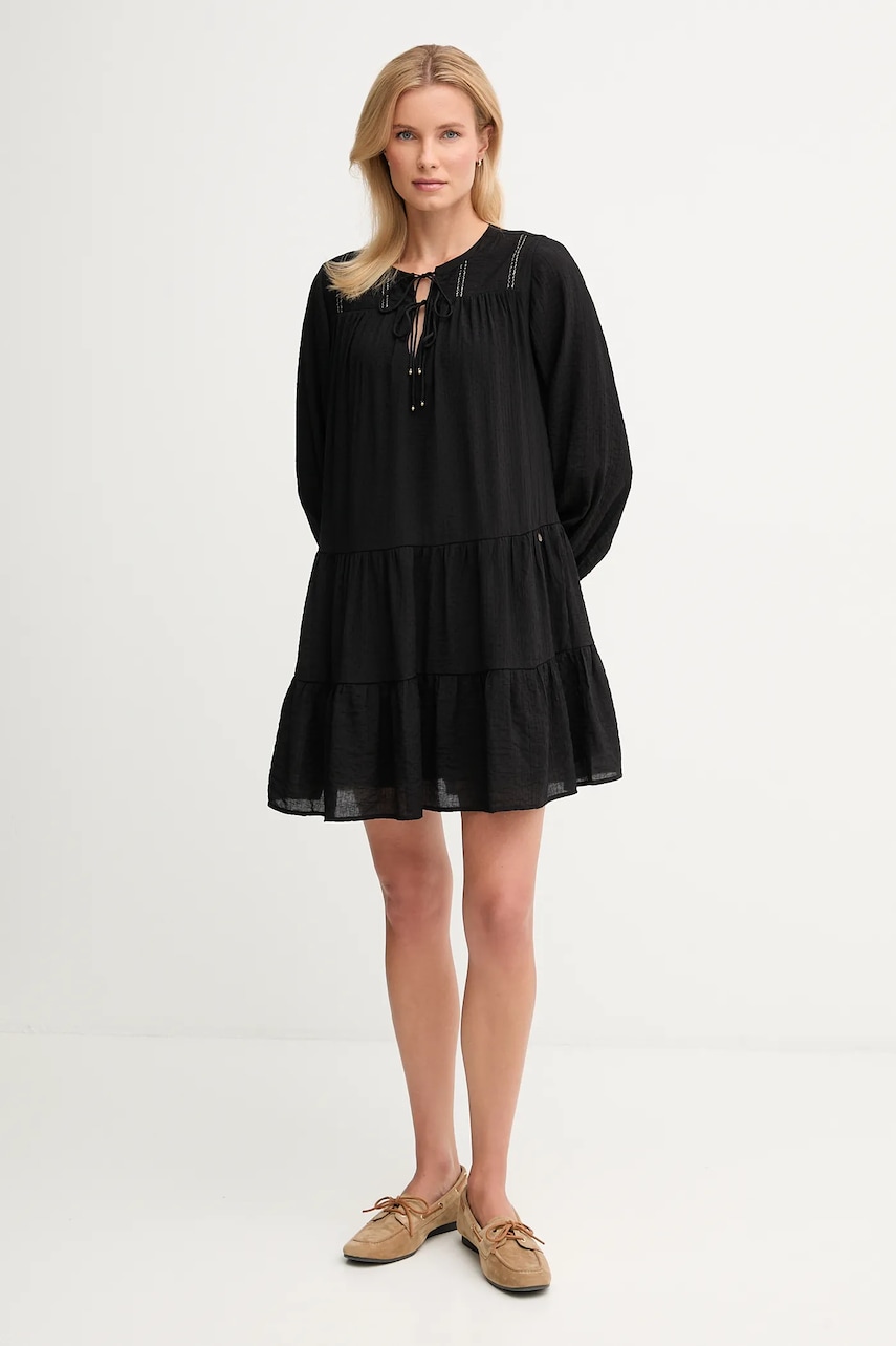 Платье Pepe Jeans цвет чёрный mini расклешённое PL9537696 Платье Pepe Jeans цвет чёрный mini расклешённое PL9537696