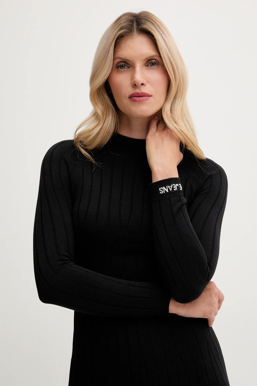 Сукня Pepe Jeans колір чорний midi облягаюча PL9537749