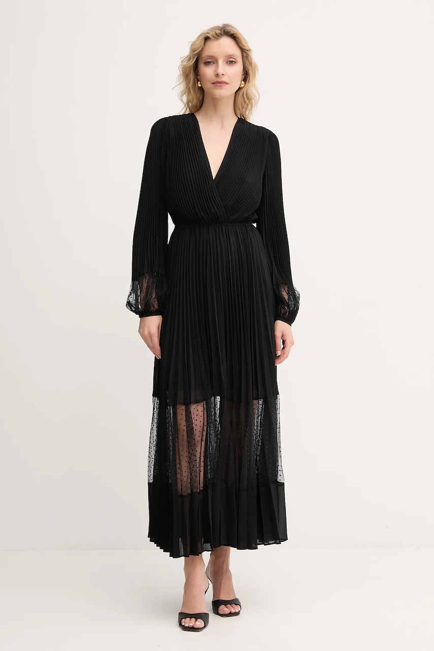 Сукня Twinset колір чорний maxi розкльошена 252TP2641