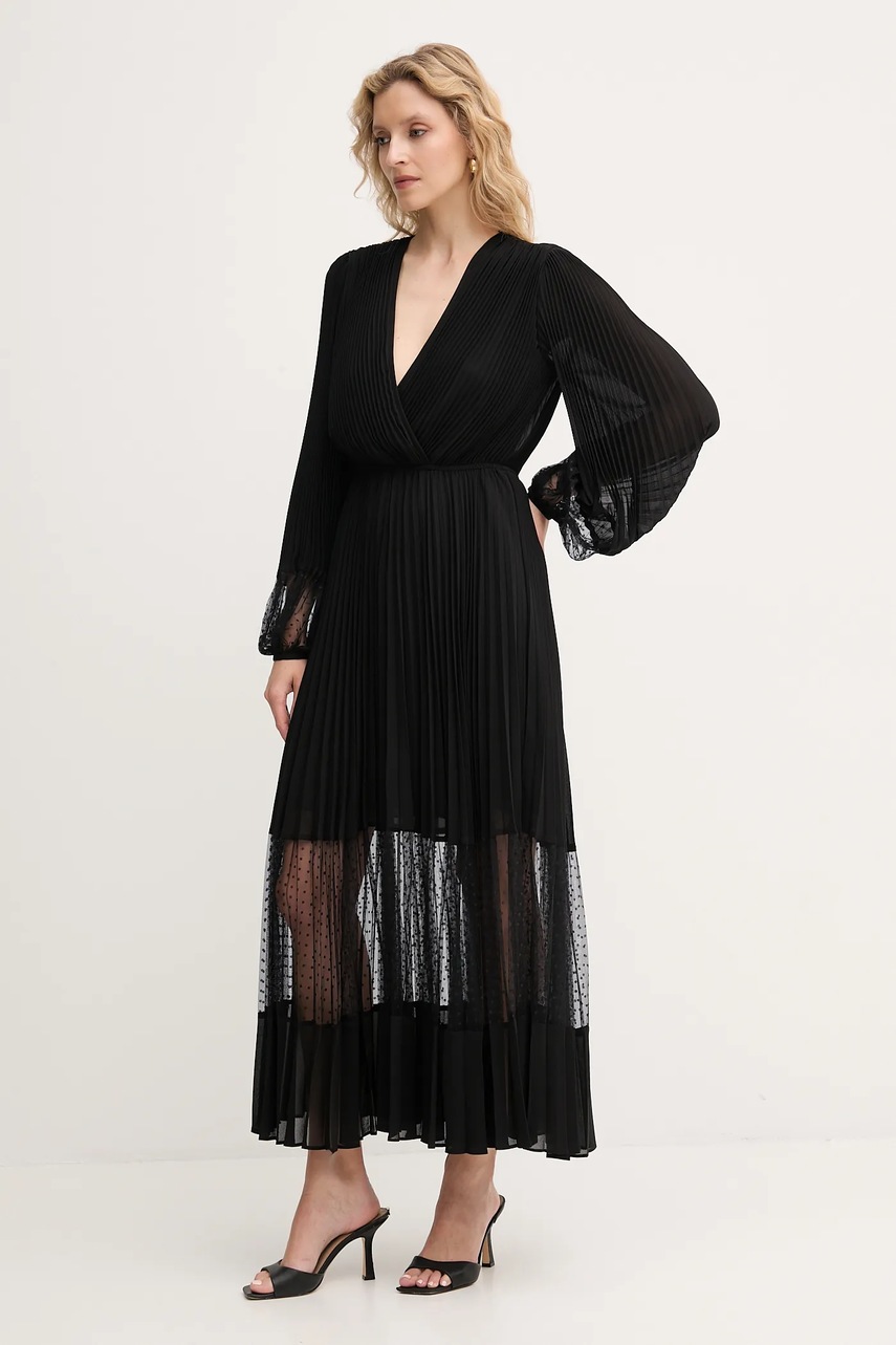 Сукня Twinset колір чорний maxi розкльошена 252TP2641