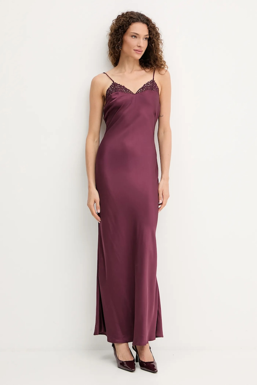 Levně Šaty Twinset vínová barva, maxi, 252TP2480