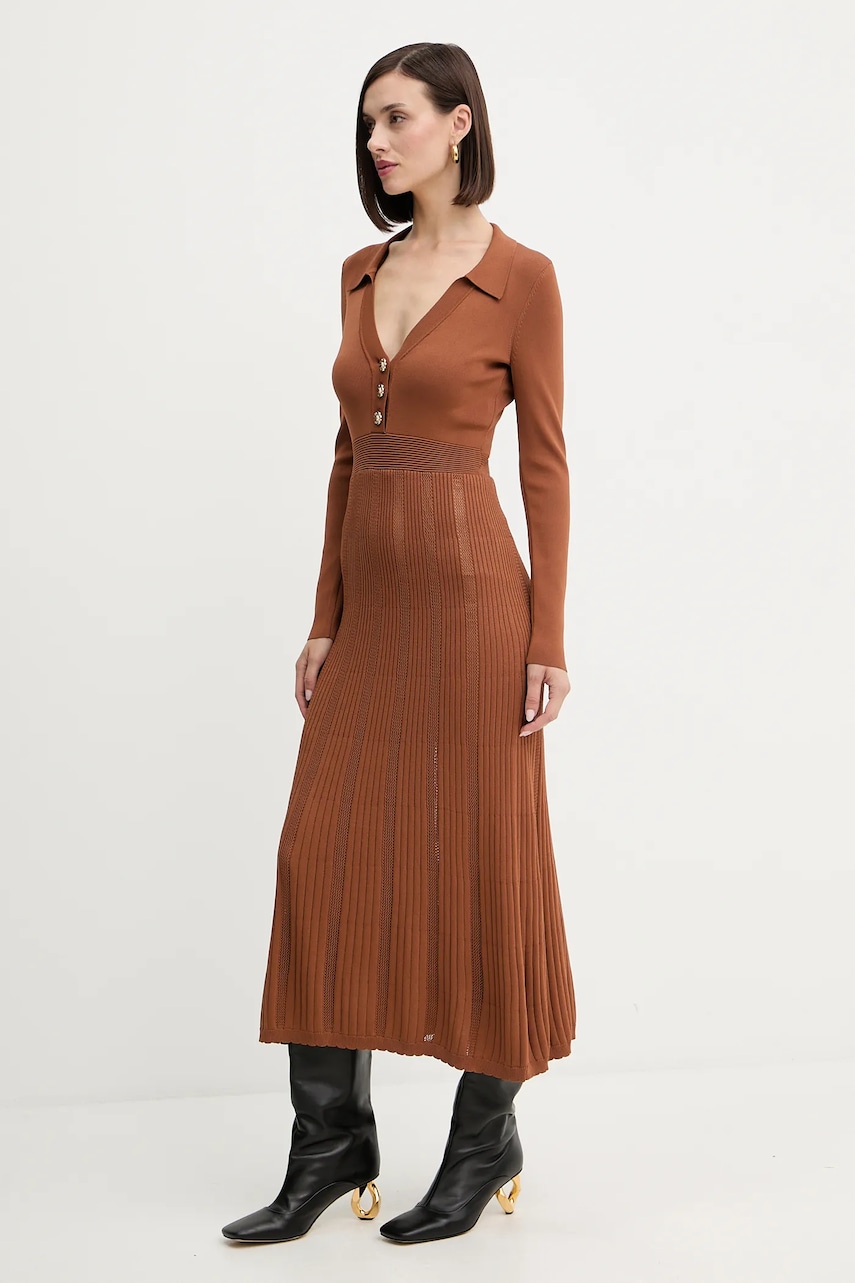 Платье Twinset цвет коричневый maxi расклешённое 252TP3110 Платье Twinset цвет коричневый maxi расклешённое 252TP3110