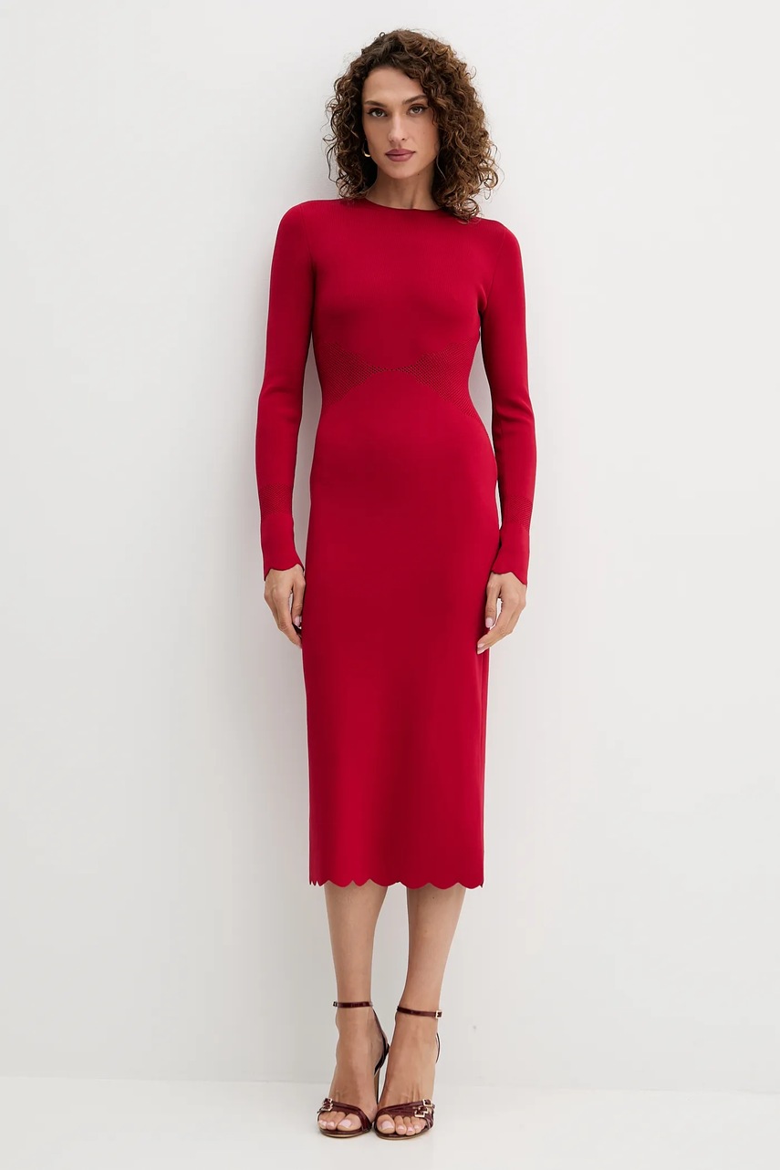Платье Twinset цвет красный midi прямое 252TP3040