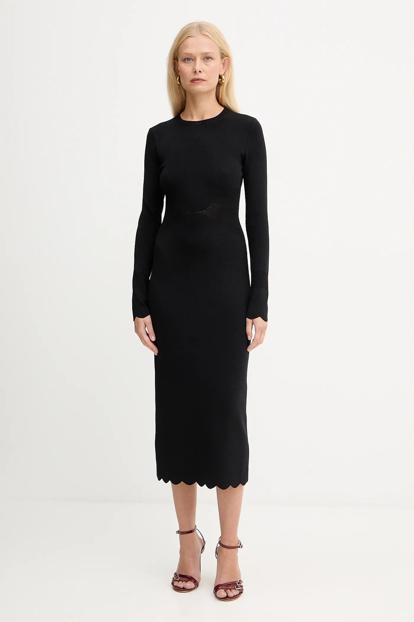 Levně Šaty Twinset černá barva, midi, 252TP3040