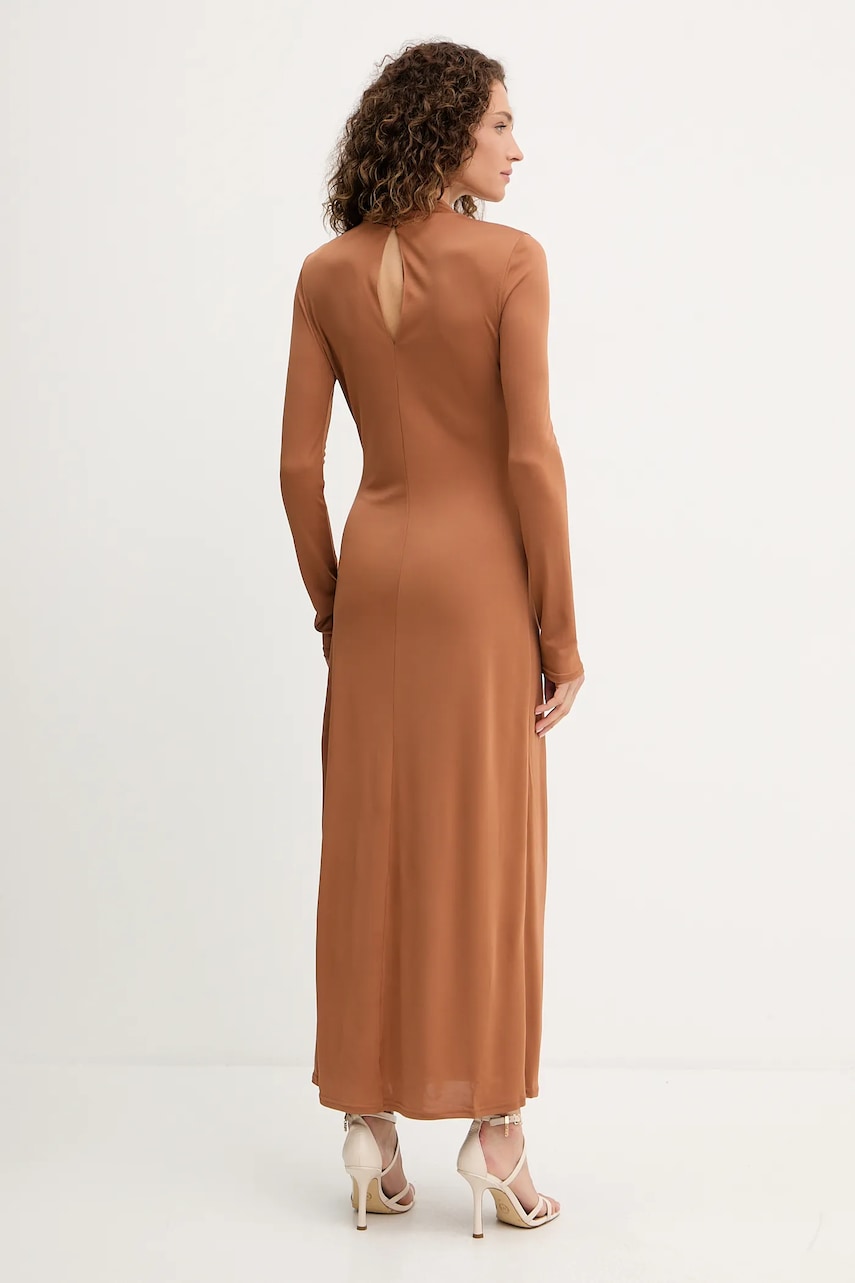 Сукня Twinset колір коричневий maxi пряма 252TP2024