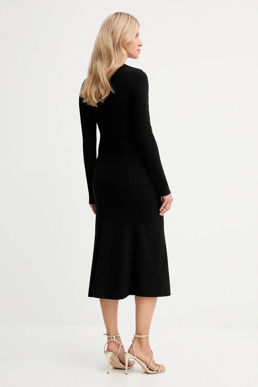 Сукня Twinset колір чорний midi розкльошена 252TP3140