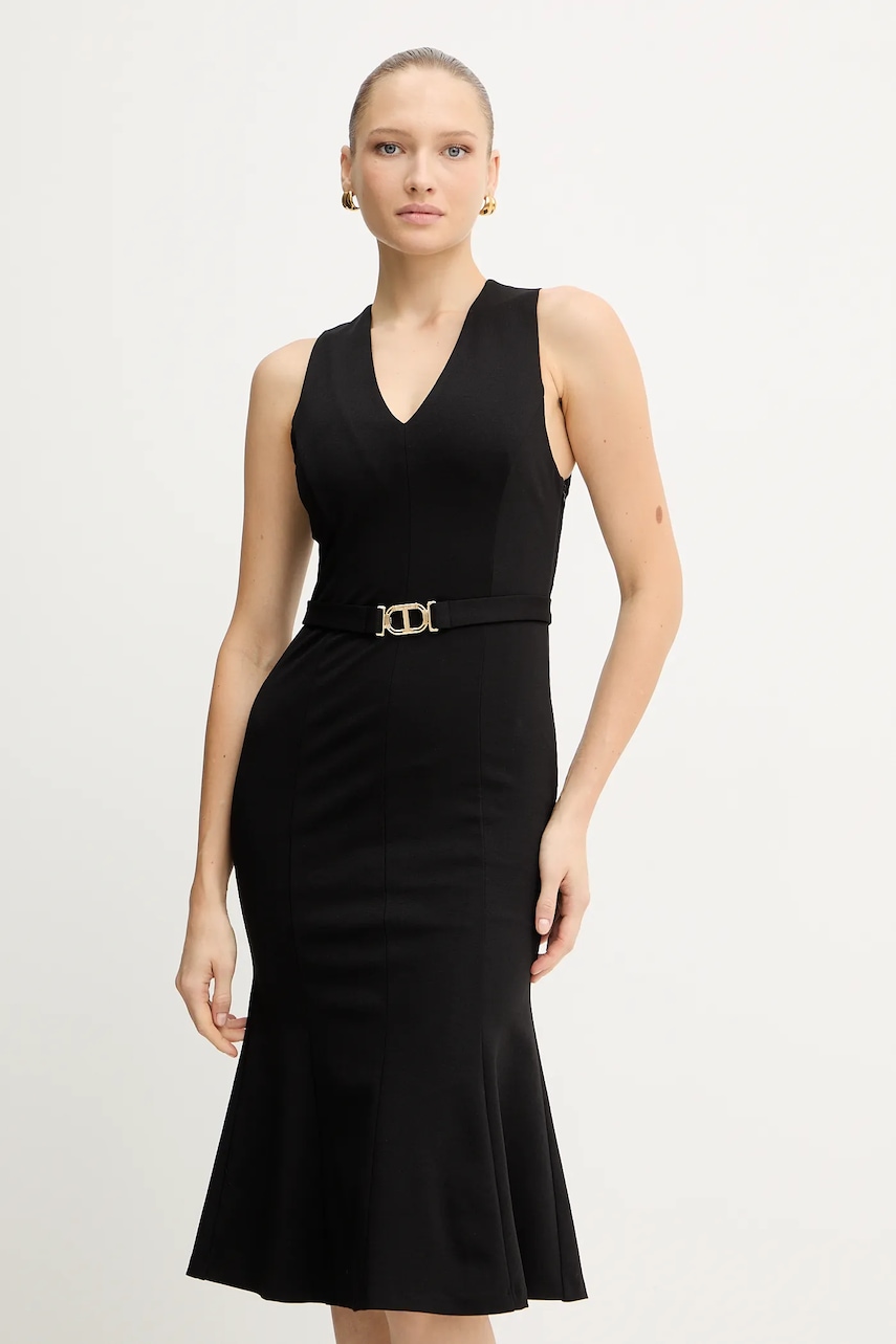 Levně Šaty Twinset černá barva, midi, 252TP2606