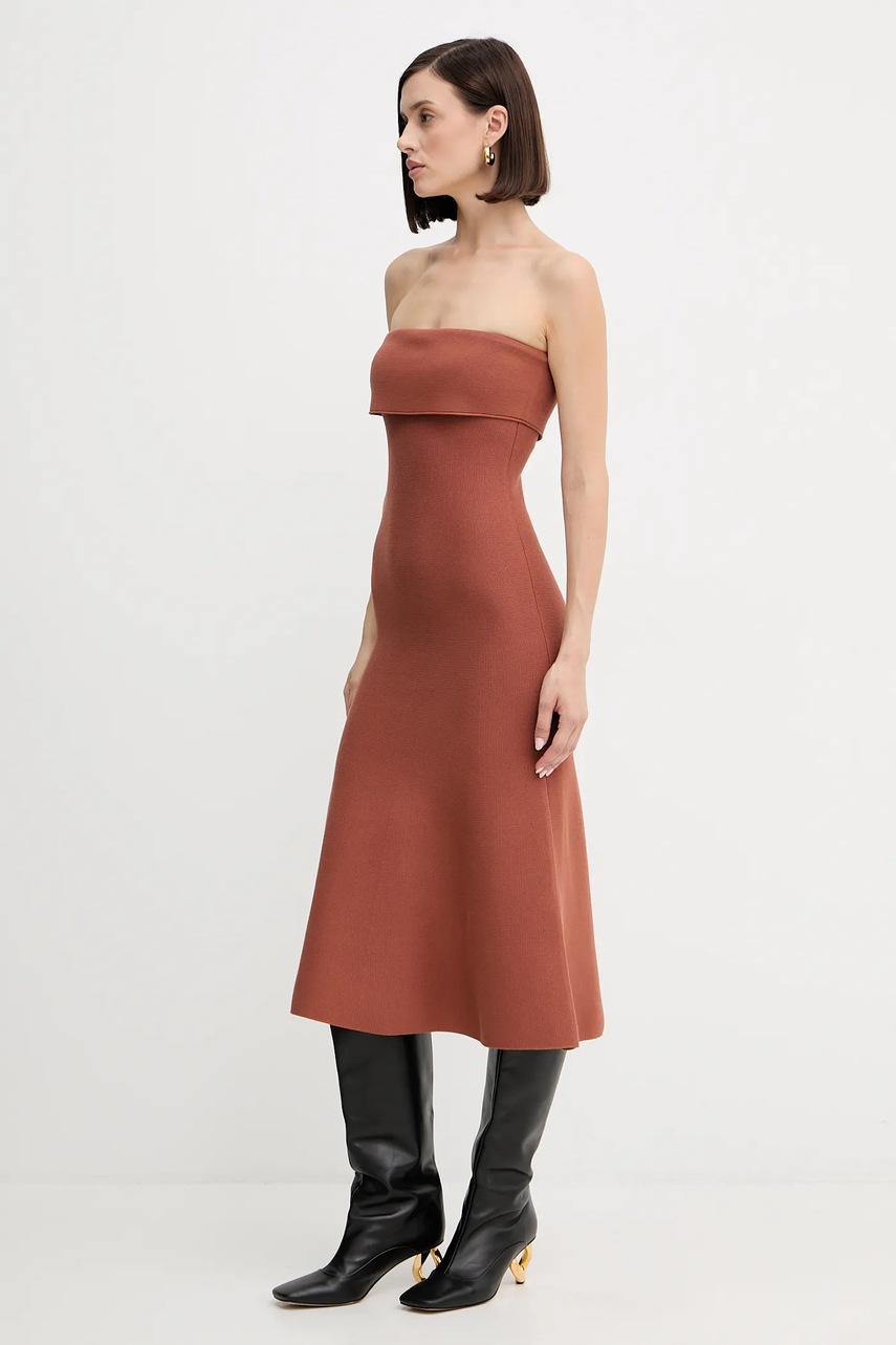 Платье Twinset цвет коричневый mini расклешённое 252TP3410