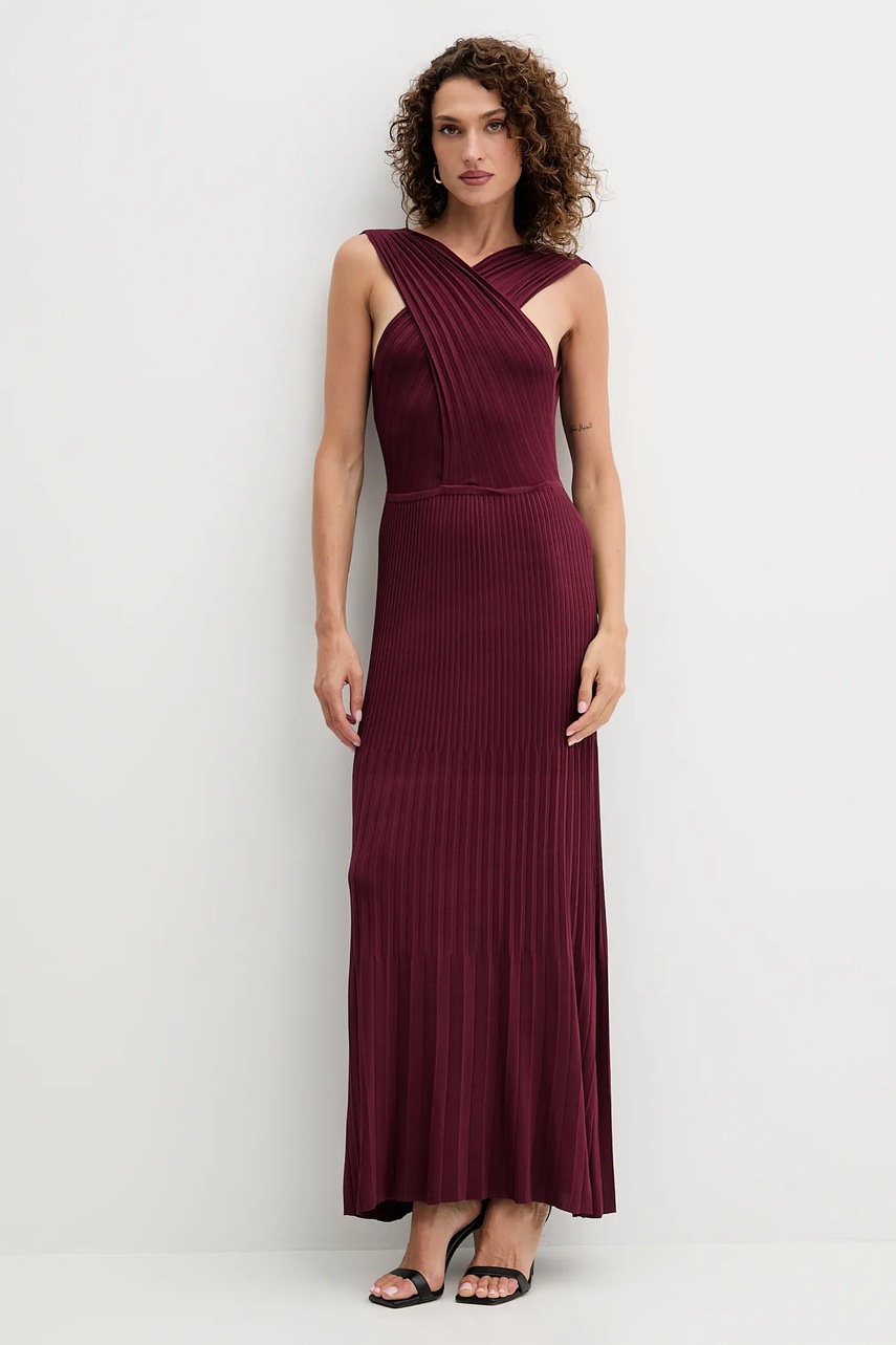 Платье Twinset цвет бордовый maxi расклешённое 252TP3160