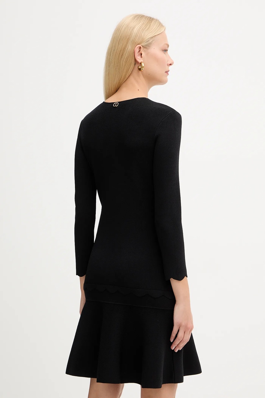 Сукня Twinset колір чорний mini розкльошена 252TP3041