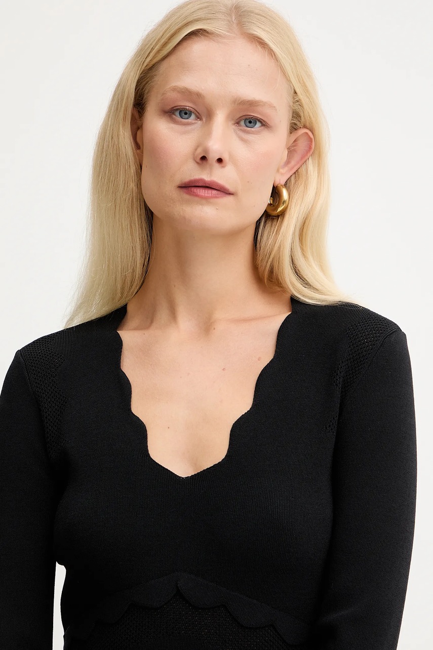 Сукня Twinset колір чорний mini розкльошена 252TP3041