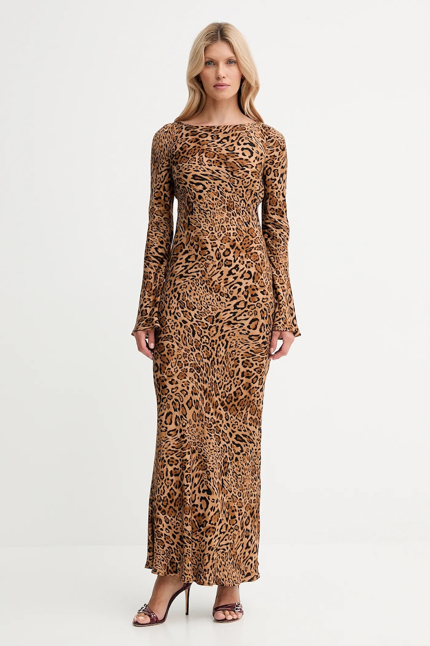 Levně Šaty Twinset hnědá barva, maxi, 252TP2471