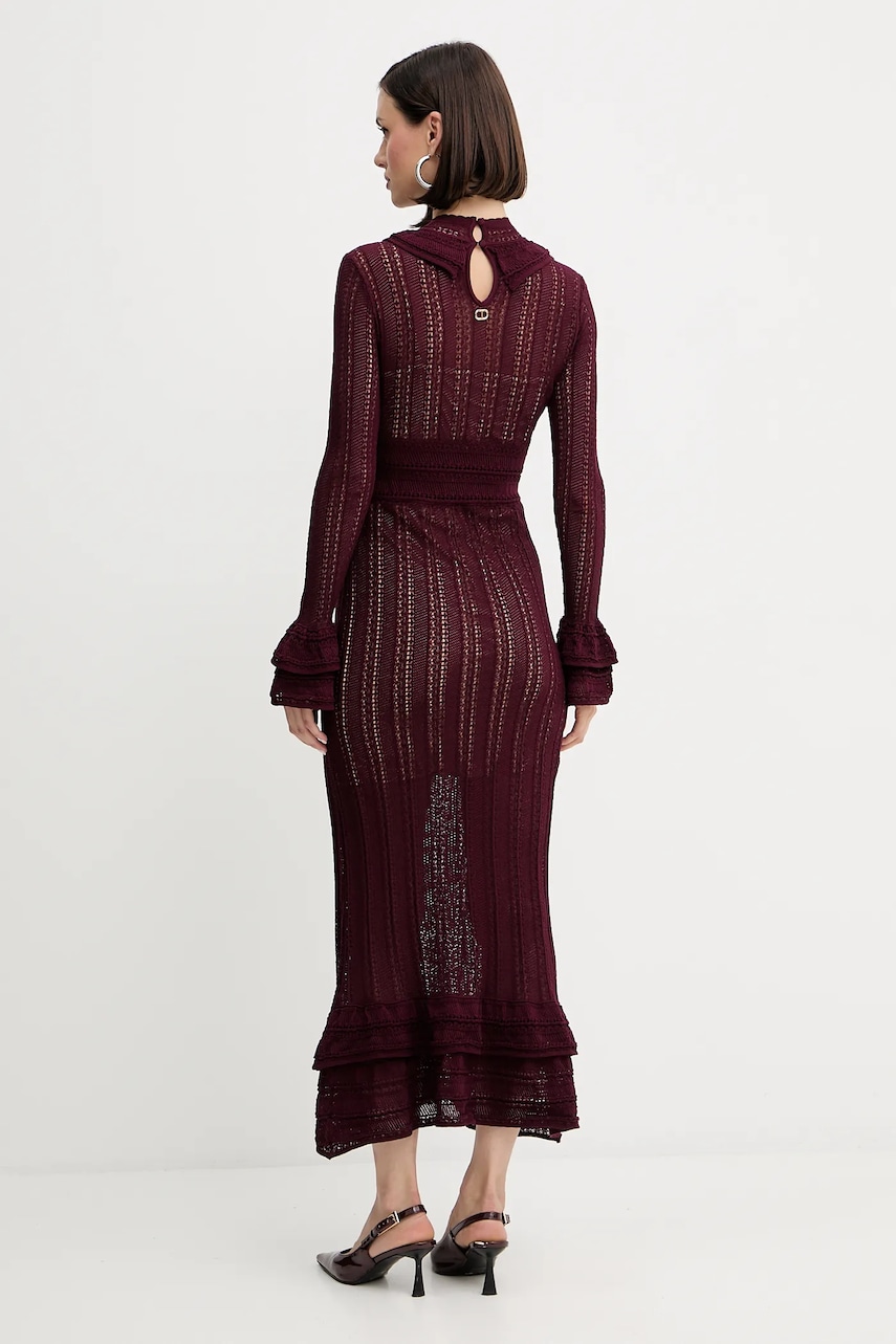 Платье Twinset цвет бордовый maxi расклешённое 252TP3182 Платье Twinset цвет бордовый maxi расклешённое 252TP3182