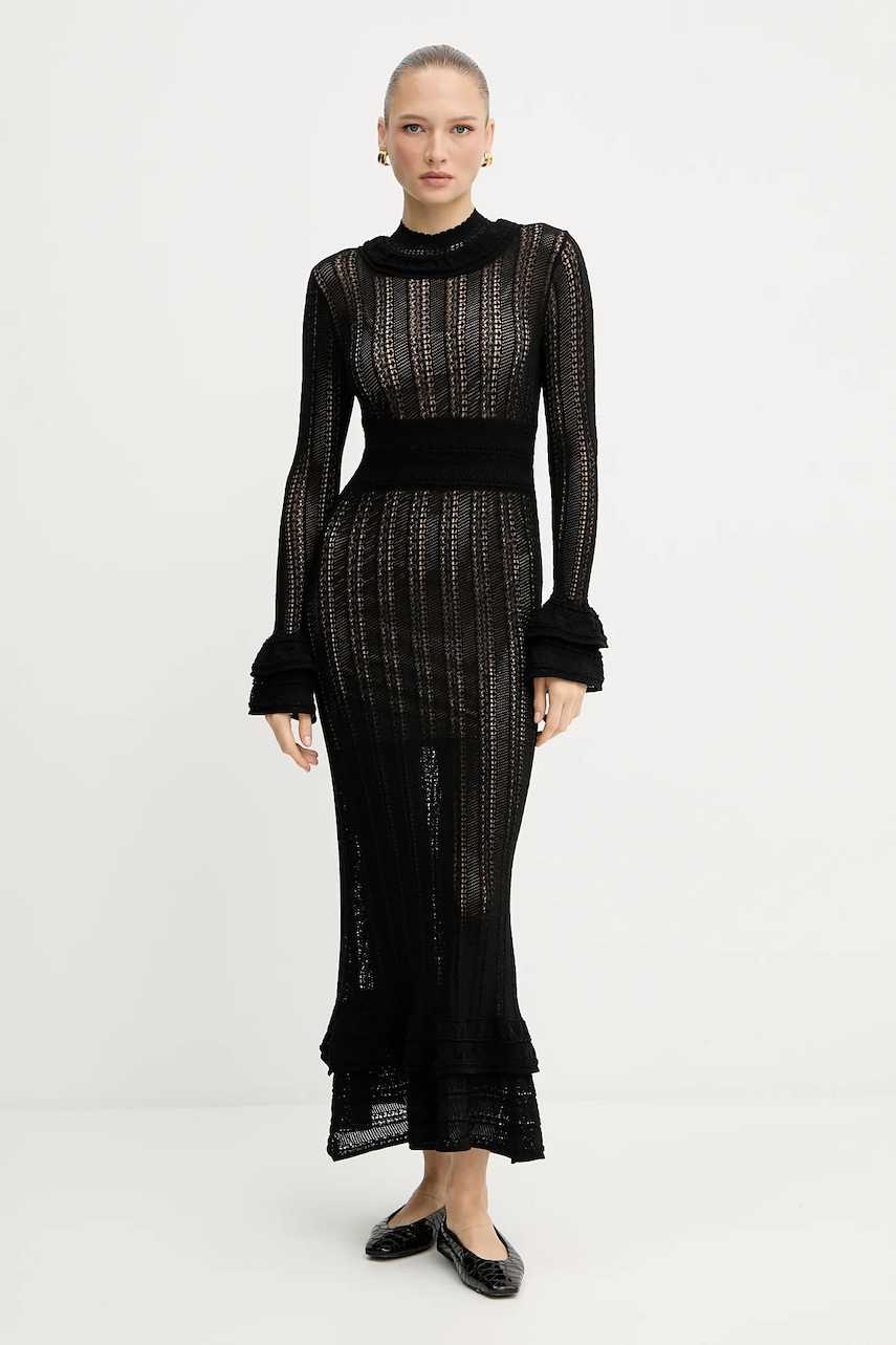 Платье Twinset цвет чёрный maxi расклешённое 252TP3182 Платье Twinset цвет чёрный maxi расклешённое 252TP3182