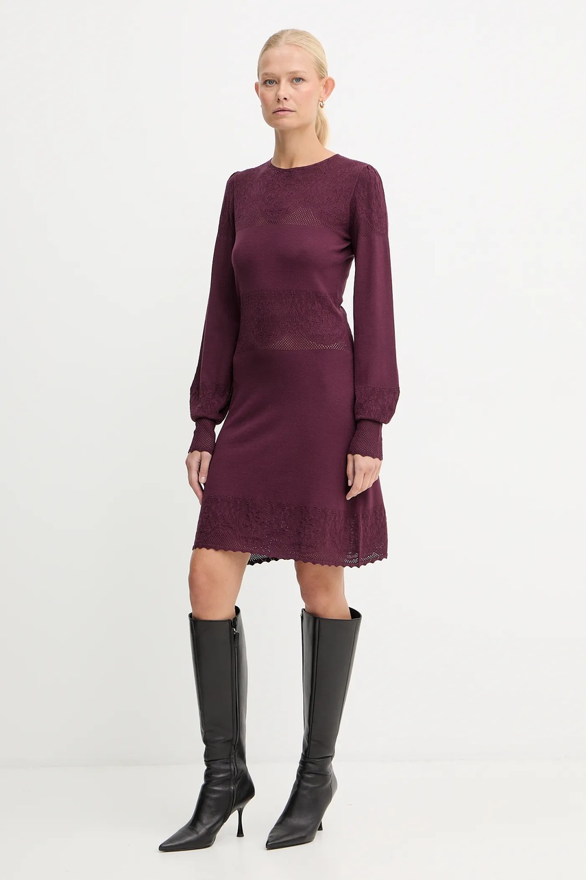 Сукня Twinset колір бордовий mini пряма 252TP3083