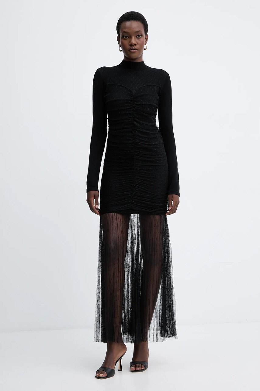 Šaty Twinset černá barva, maxi, 252TT3262