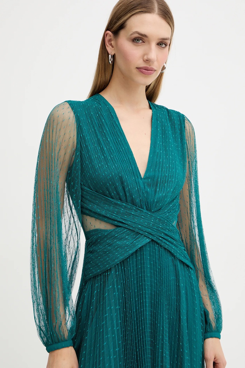 Сукня Twinset колір бірюзовий maxi розкльошена 252TT2021