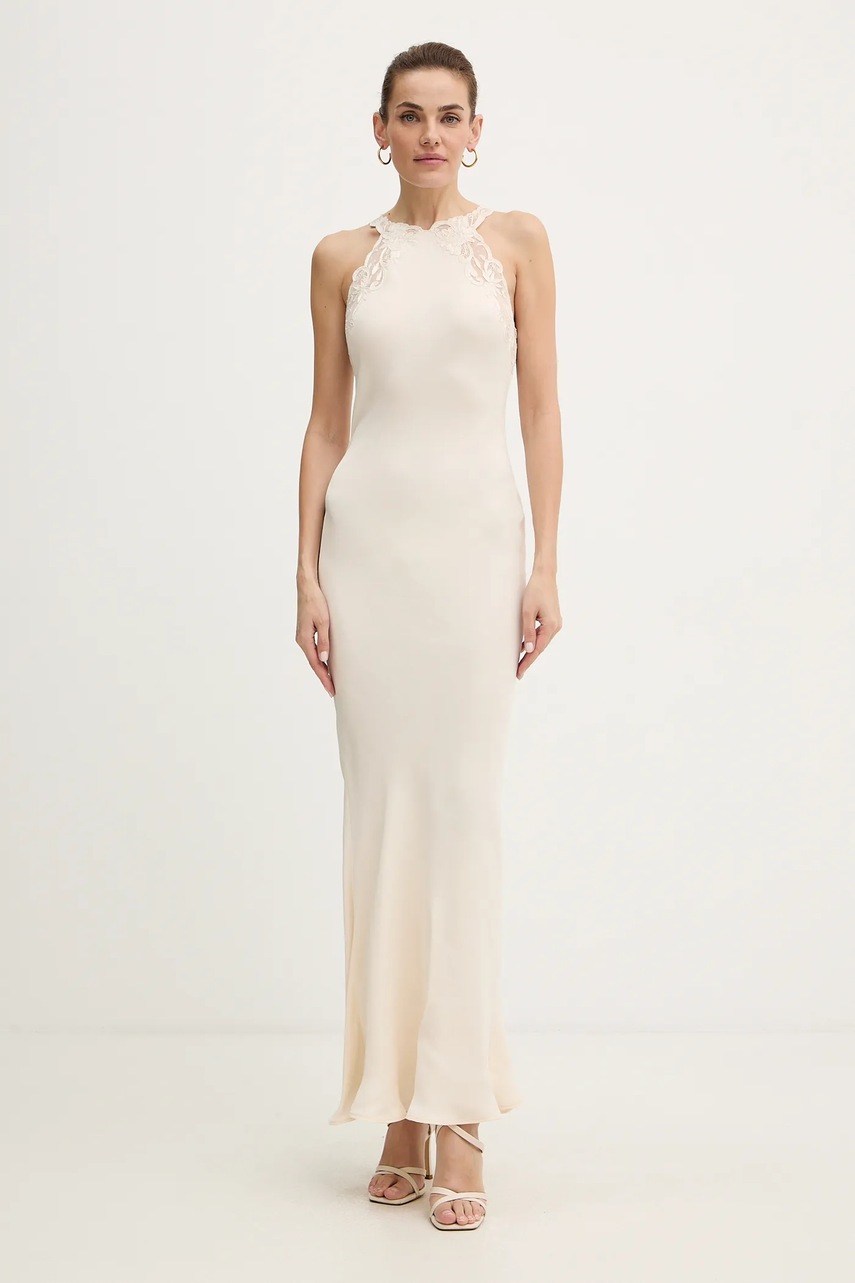 Levně Šaty Twinset béžová barva, maxi, přiléhavé, 252TT2240