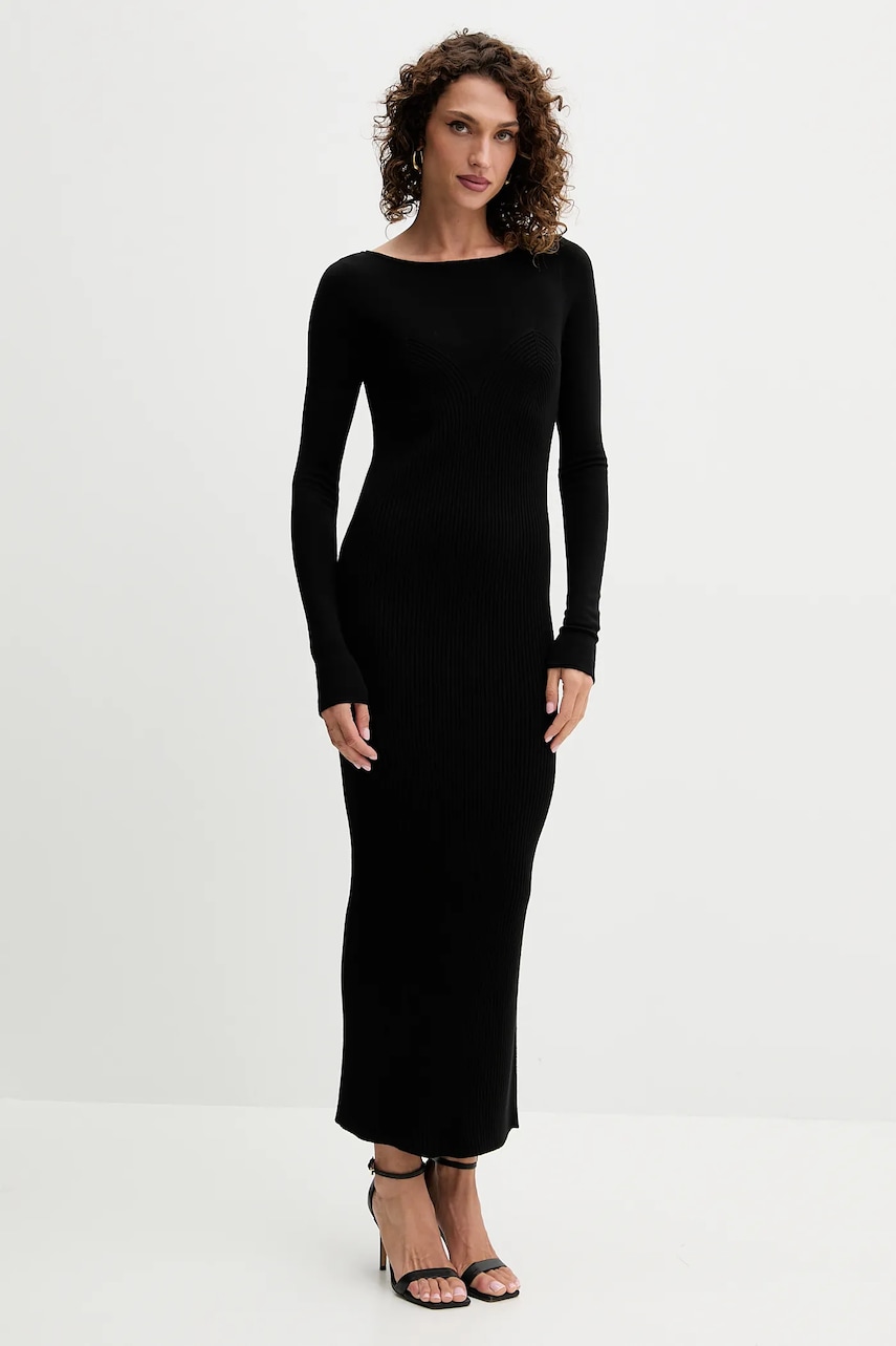 Levně Šaty Twinset černá barva, maxi, přiléhavé, 252LL3GCC