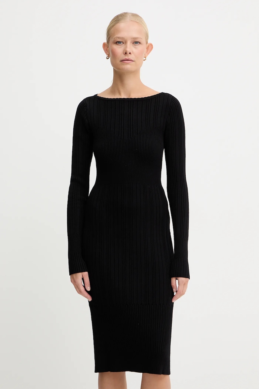 Levně Šaty Twinset černá barva, mini, přiléhavé, 252TT3220