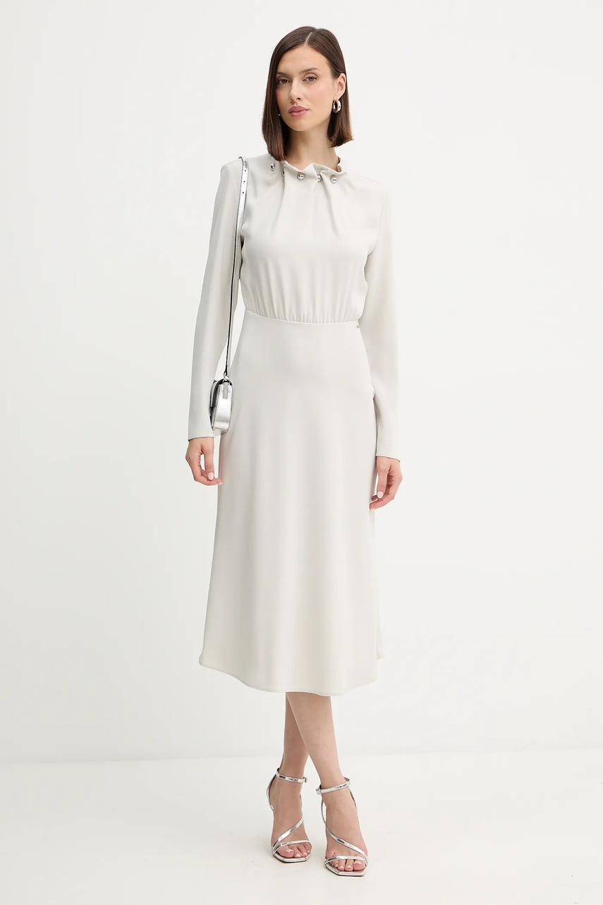 Платье Armani Exchange цвет серый midi расклешённое XW000735 AF16125 Платье Armani Exchange цвет серый midi расклешённое XW000735 AF16125