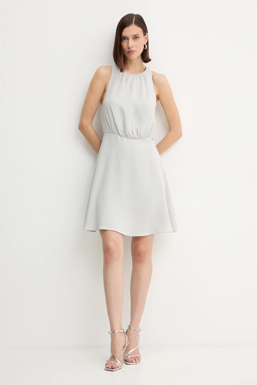 Платье Armani Exchange цвет бежевый mini расклешённое XW001248 AF16151 Платье Armani Exchange цвет бежевый mini расклешённое XW001248 AF16151