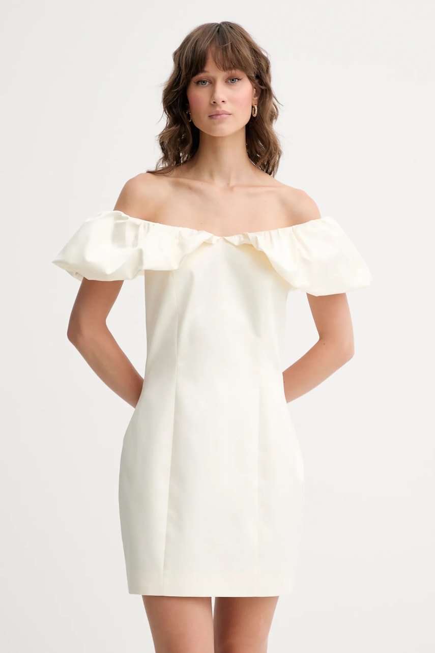 Rotate rochie culoarea bej, mini,mulată, 114205857